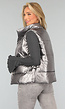 Grijze Metallic Bodywarmer met Tasje