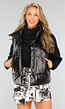 Zwarte Lederlook Bodywarmer met Tasje