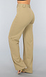 Khaki High Waist Stretch Pantalon