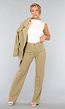 Khaki High Waist Stretch Pantalon