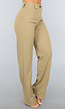 Khaki High Waist Stretch Pantalon