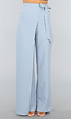 Blauwe Wide Leg Pantalon met Strikdetail