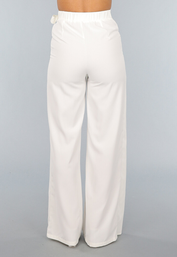Witte Pantalon met Overslag