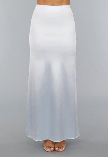 Lange Lichtblauwe Satijnen Rok