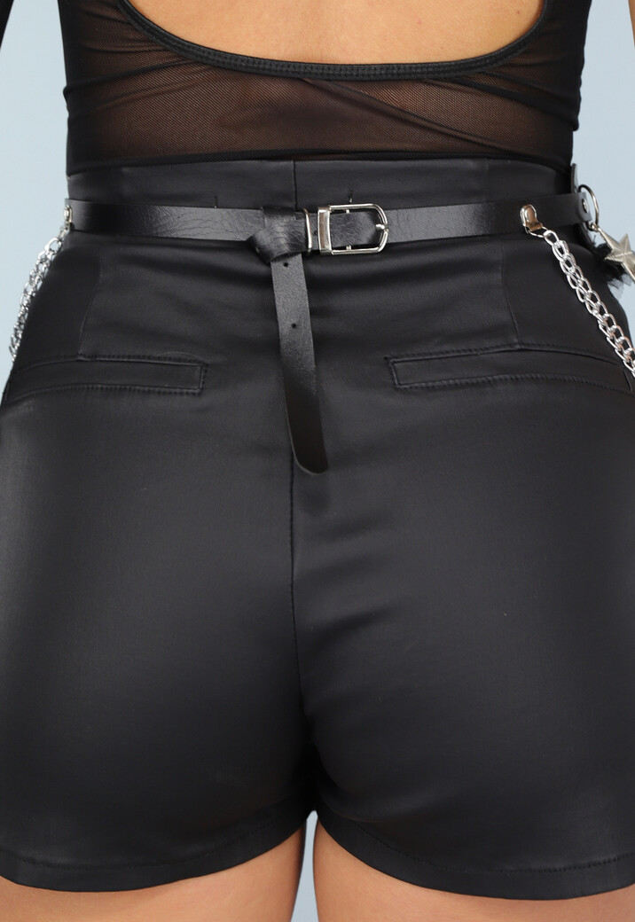 Lederlook Sterren Bodychain met Kanten Details