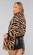 Grote Camel Zebra Print Sjaal