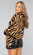 Grote Camel Zebra Print Sjaal