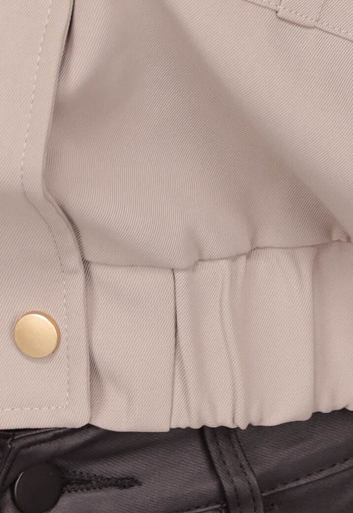 Taupe Cargo Jasje met Drukknoopjes