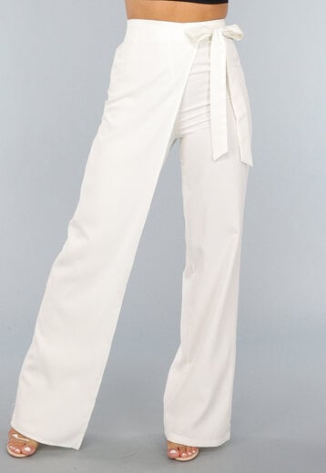 NEW1809 Witte Pantalon met Overslag