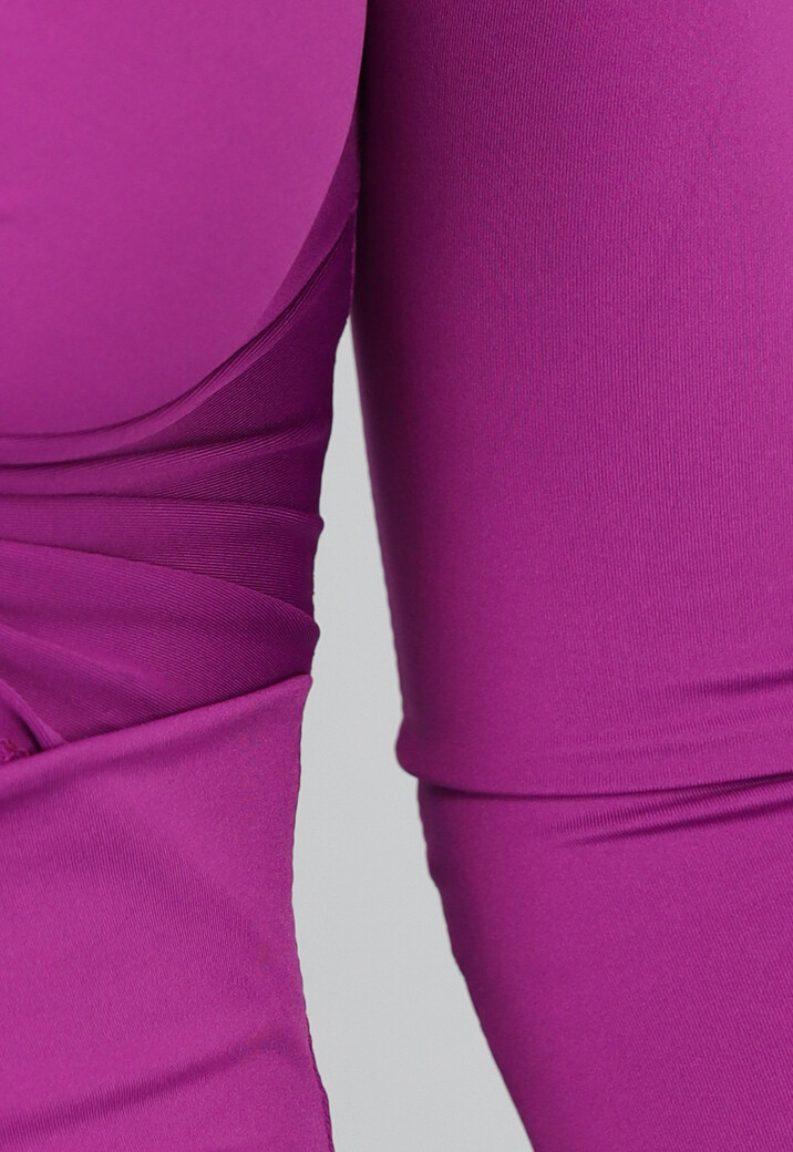 Paarse Lange Jurk met Cutout