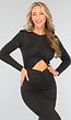 Zwarte Lange Jurk met Twist Detail