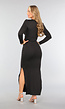 Zwarte Lange Jurk met Twist Detail