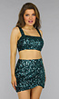 Groene Pailletten Two Piece