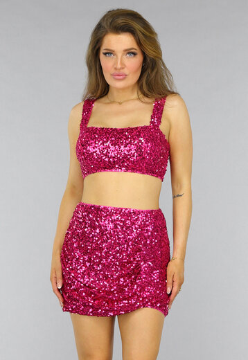 NEW2509 Matching Fuchsia Glitter Set