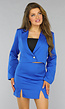 Blauwe Blazer Set met Rokje
