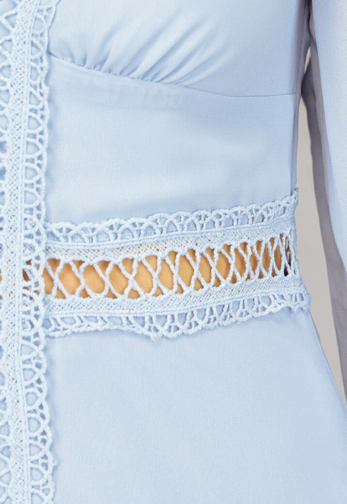 Lichtblauwe Bohemian Maxi Jurk