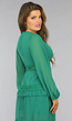 Groene Ruffle Jurk met Pofmouwen