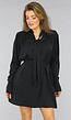 Zwart Longsleeve Jurkje met Strikdetail