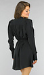 Zwart Longsleeve Jurkje met Strikdetail