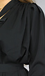 Zwart Longsleeve Jurkje met Strikdetail