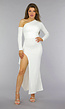 Witte One Shoulder Ruffle Galajurk