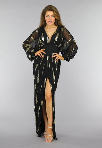 OP=OP! Zwarte Padded Longsleeve Galajurk met Split