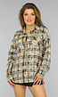 Bruine Houthakkers Blouse met Ruitjes