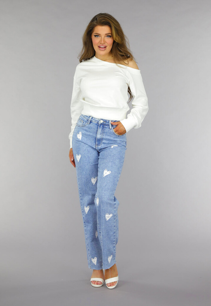 Witte One Shoulder Trui