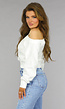Witte One Shoulder Trui