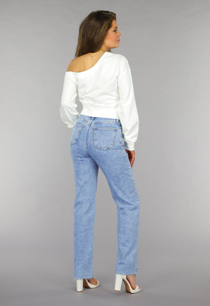 Witte One Shoulder Trui