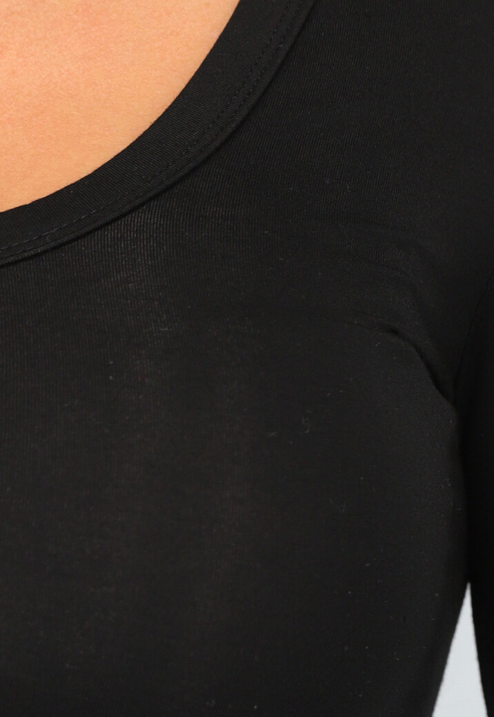 Zwarte Longsleeve Stretch Top