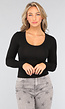 Zwarte Longsleeve Stretch Top