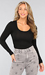 Zwarte Longsleeve Stretch Top