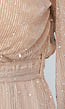 Beige Glitter Overslag Jurk met Split en Tailleband