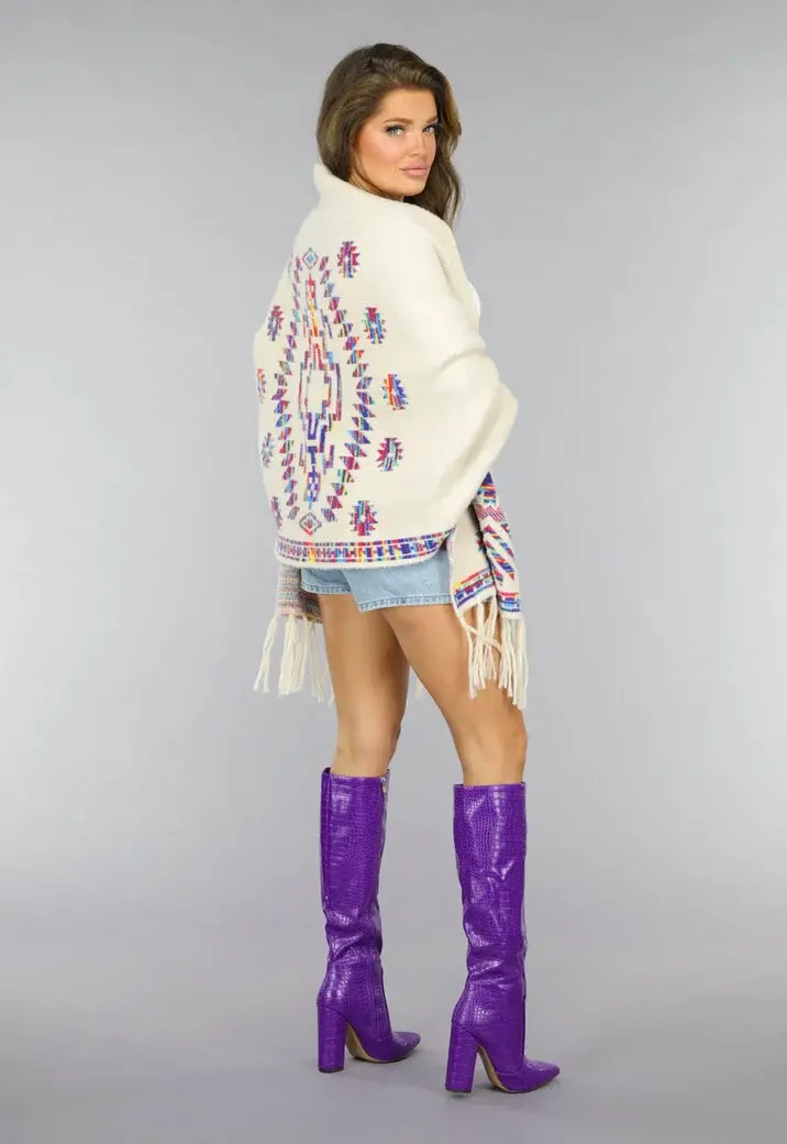 Paarse Croco Laars met Spitse Neus