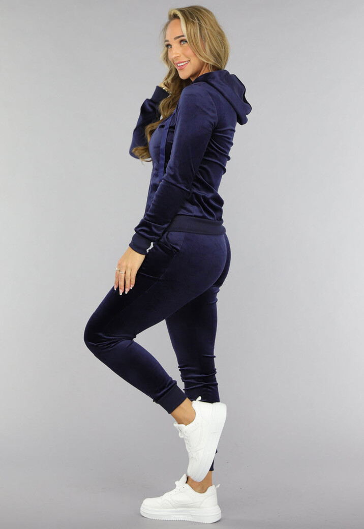 Zacht Donkerblauw Huispak met Capuchon