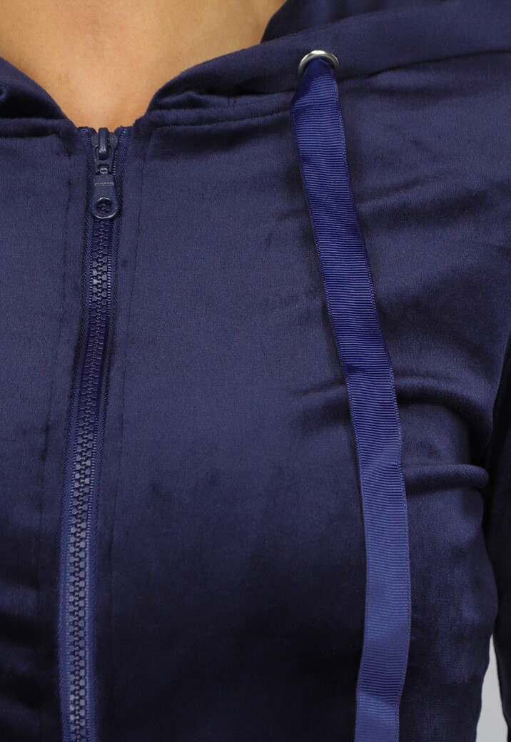 Zacht Donkerblauw Huispak met Capuchon