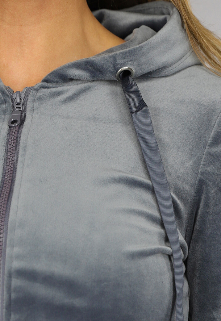 Grijs Velvet Huispak met Capuchon