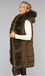 Lange Faux Fur Camel Bodywarmer met Riem