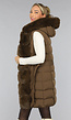 Lange Faux Fur Camel Bodywarmer met Riem