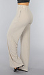 Beige Elastische Glitter Broek