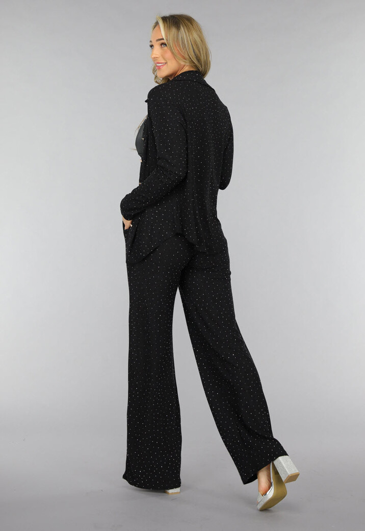 Zwarte Longsleeve Glitter Blouse