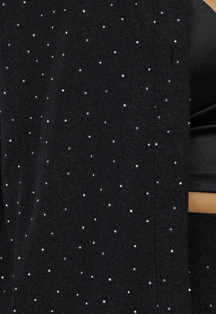 Zwarte Longsleeve Glitter Blouse
