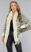 Beige Fluffy Vest met Franjes