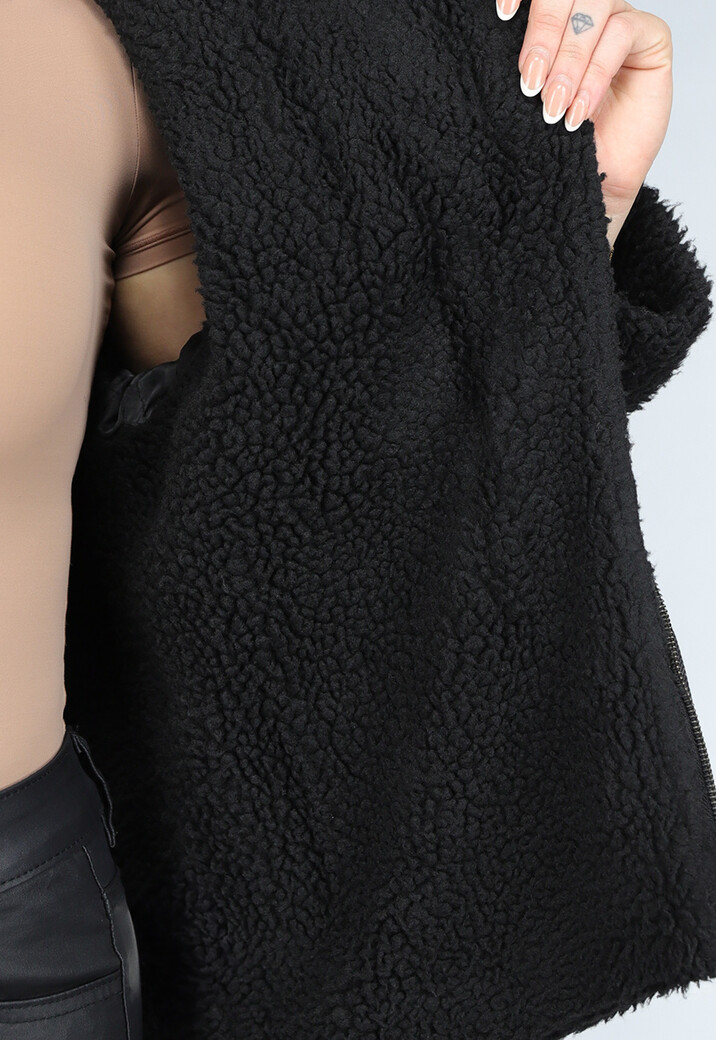 Grijze Denim Lammy Coat met Gesp Details