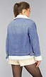 Lichtblauw Denim Teddy Biker Jasje