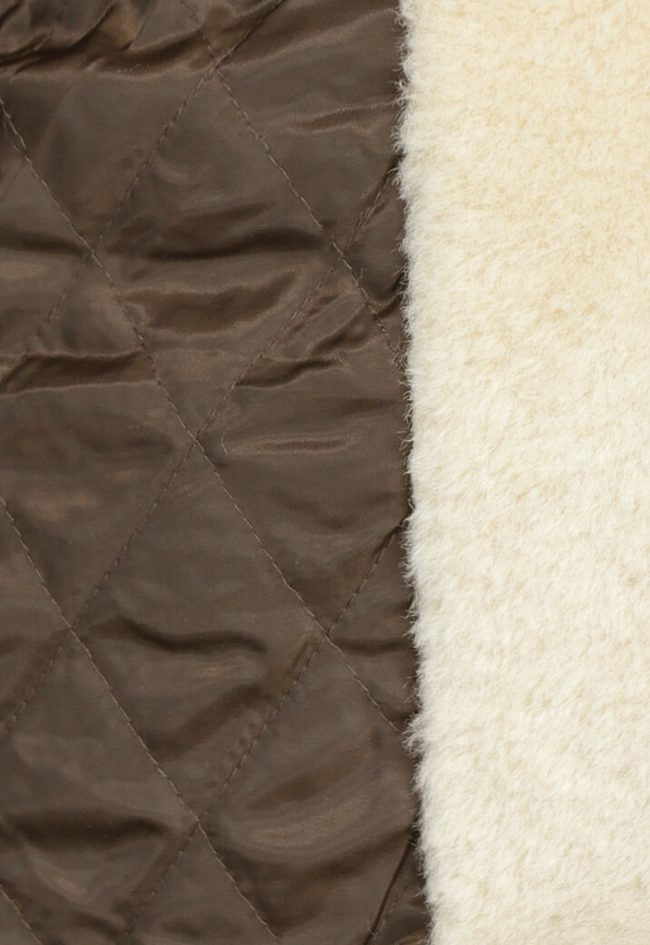 Beige Zachte Tussenjas met Bruine Details