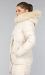 Beige Gewatteerde Parka met Bontkraag