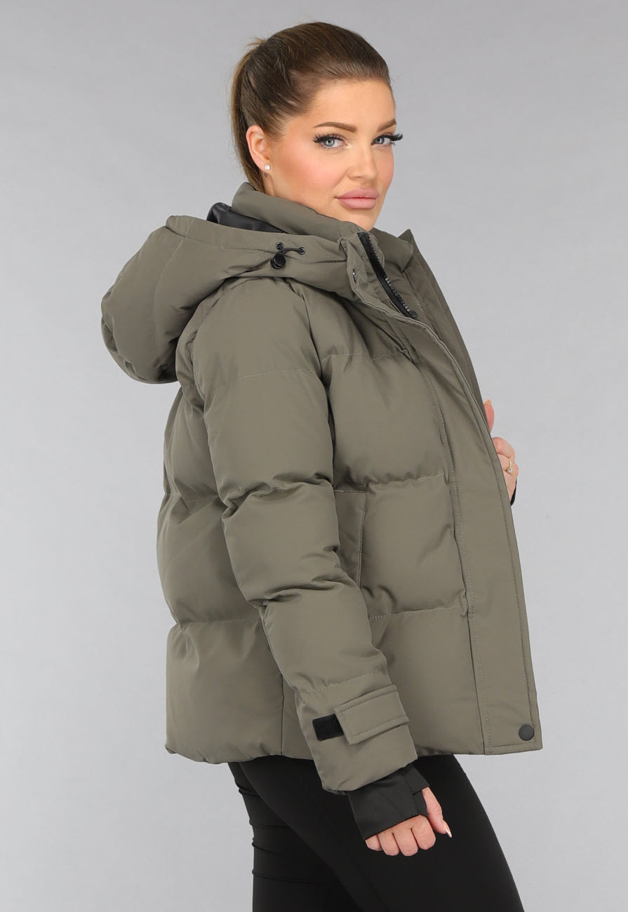 GORGLITTER Winterjas voor dames, elegante mantel met riem, korte jas