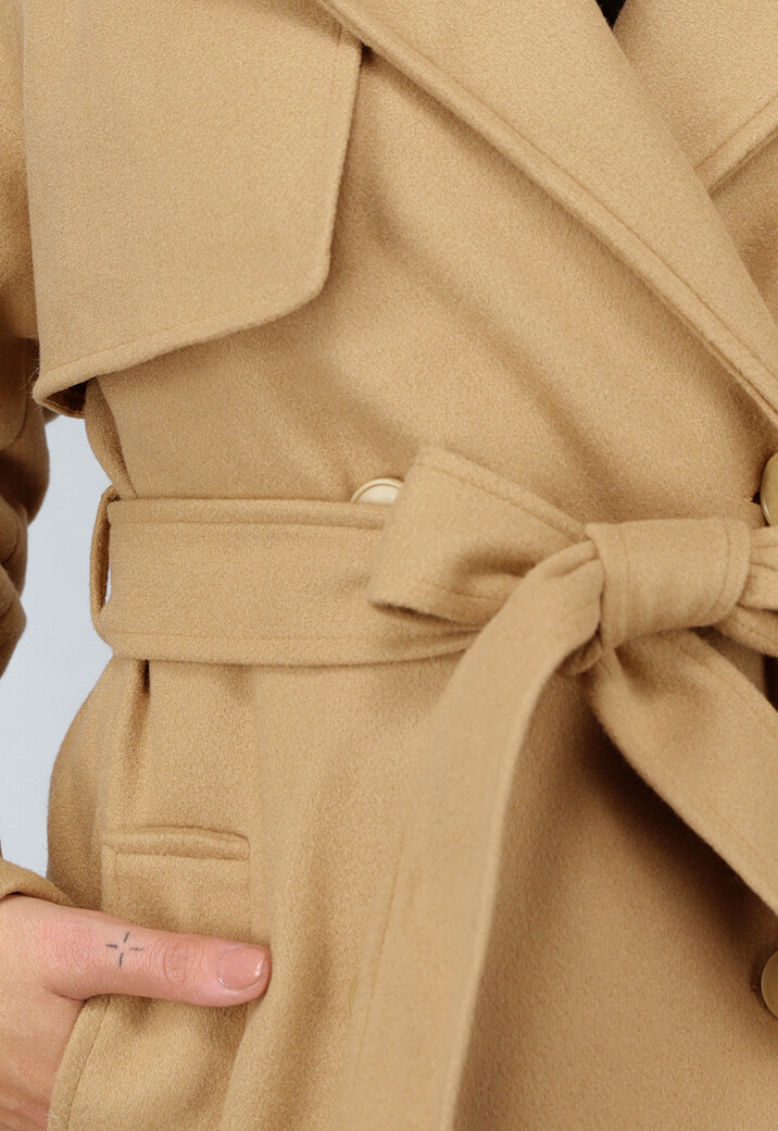 Camel Trenchcoat met Ceintuur